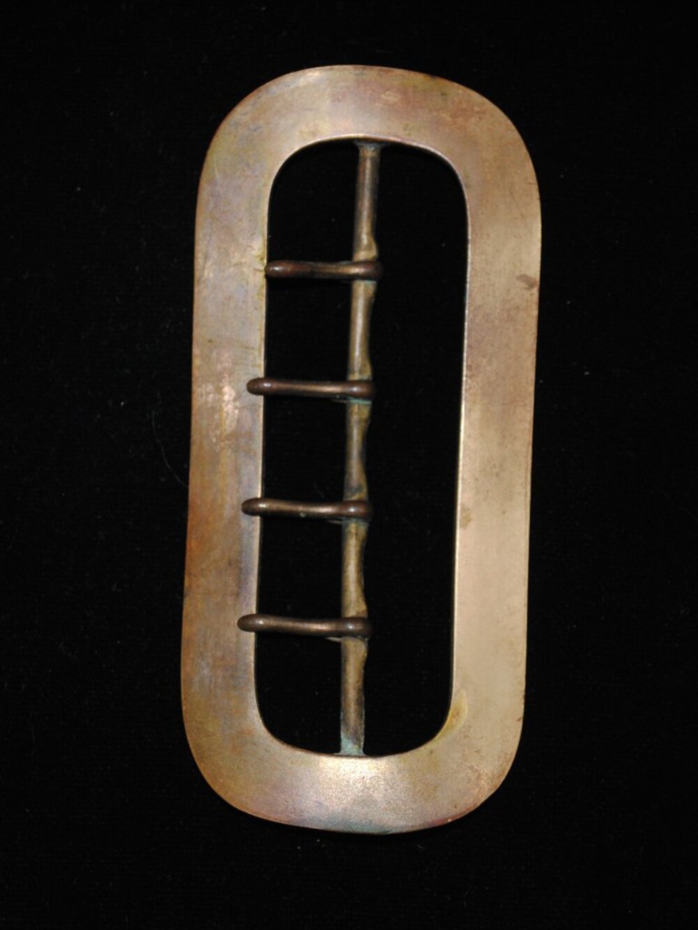Antique Large Brass Sash Belt Buckle with Four Prongs Georgian Victorian